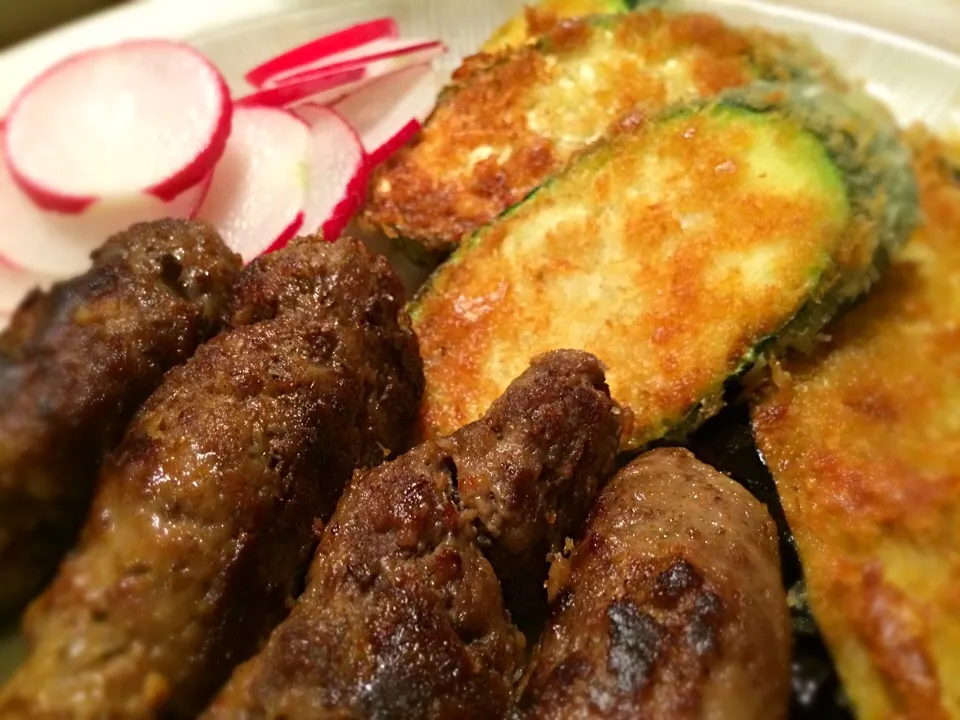 Cevapcici with Pan fried zucchini and eggplant.|Nanaさん