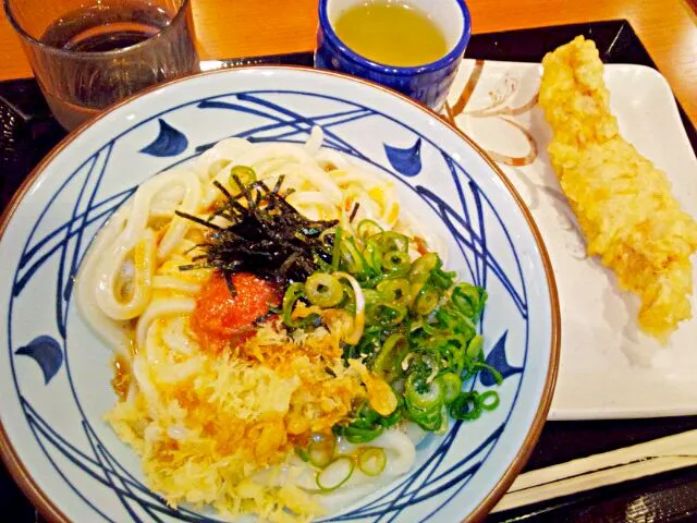 明太かまたまうどん＆とり天　 #丸亀製麺|うたかた。さん