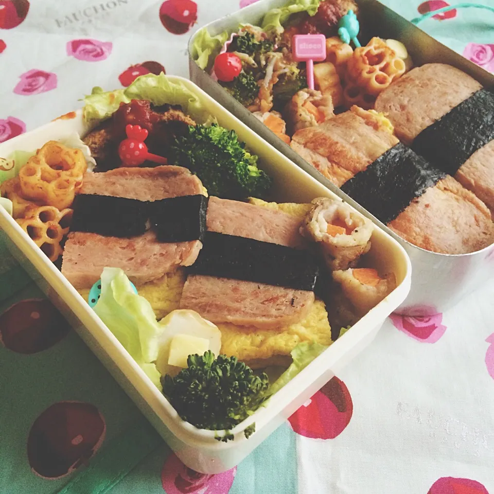 Snapdishの料理写真:すぱむむすび弁当|kysbooさん