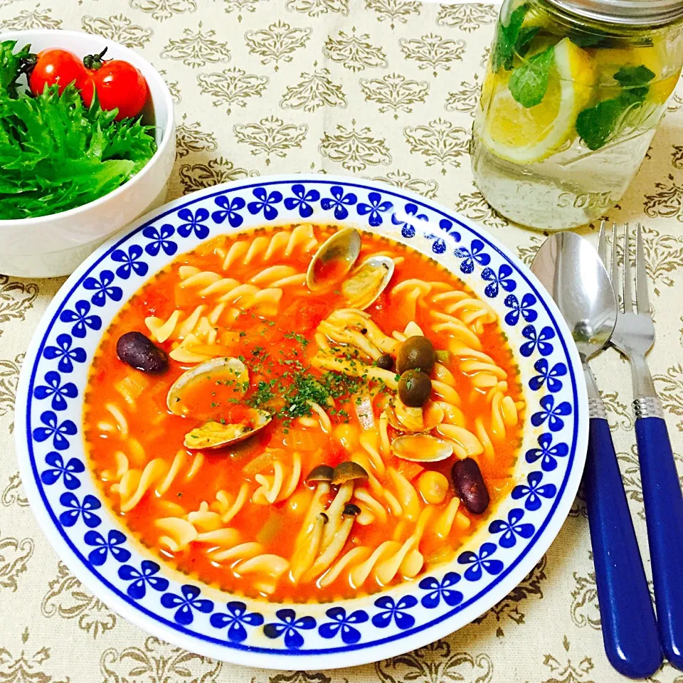 tomato soup Pasta ♡|shiooriさん