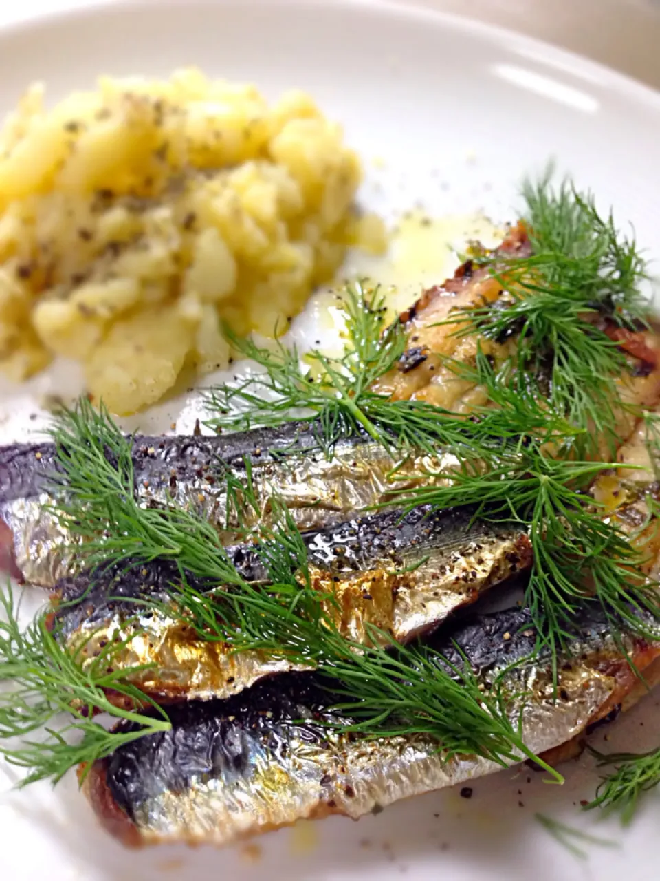 Grilled sardines with dill, basil potato|Yuさん