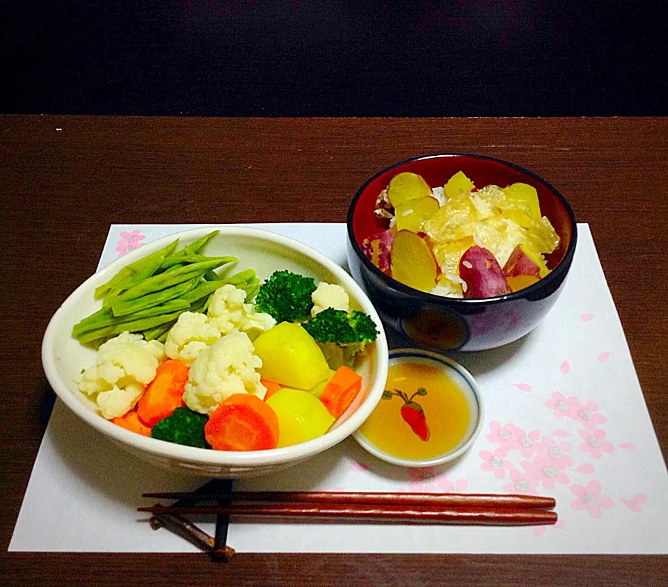 鳴門金時湯葉ごはん&温野菜|浦島太郎さん