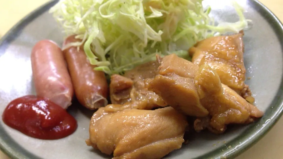 鶏もも照焼きとポークウィンナー盛合せ(単品)|sunさん