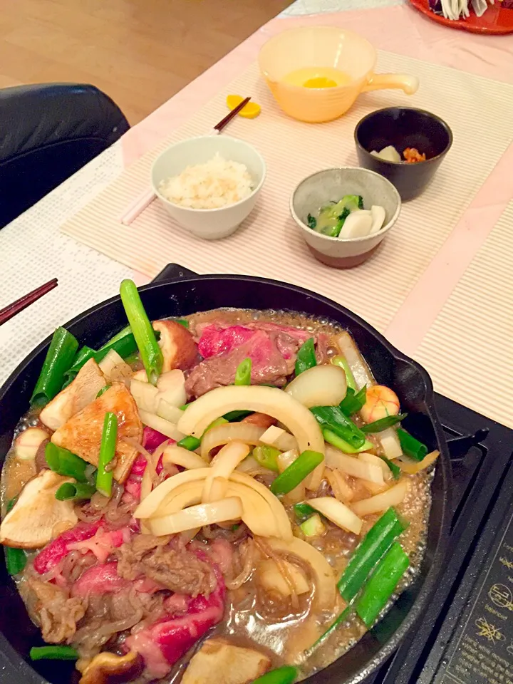 Sukiyaki 3-8-2015 dinner|emendelさん