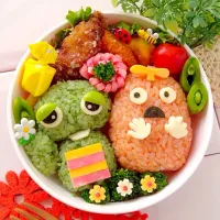 キャラ弁☆ガチャピンとムック