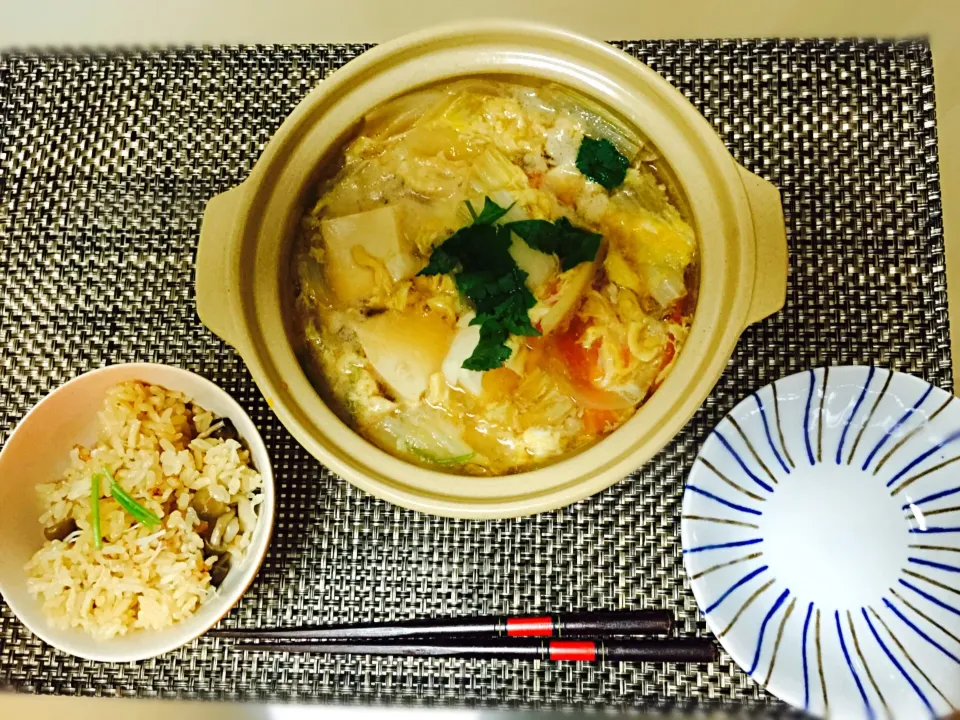 ほたての炊き込みご飯 豆腐のトロトロ煮|めぐみんこさん