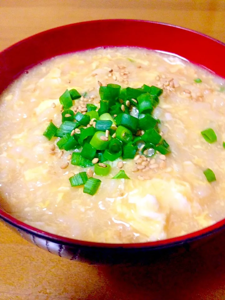 鯛味噌の玉子雑炊🍲寒過ぎるから|まいりさん