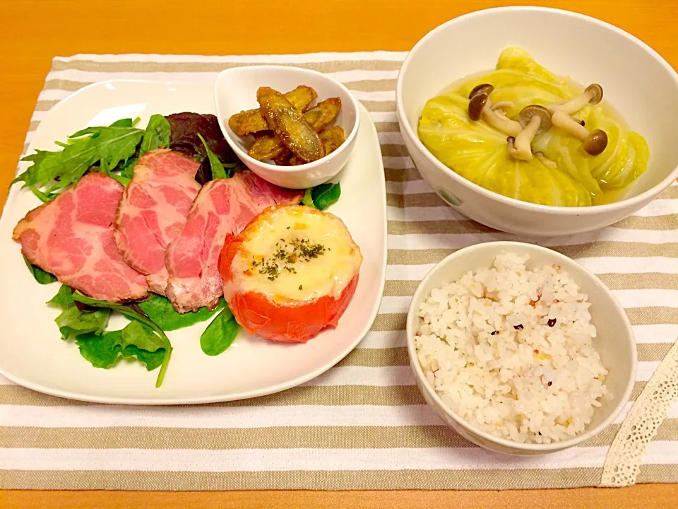 3/10今日の夜ご飯★ひかりママ＊さんの料理 ツナトマトチーズ焼き♡|kimiさん