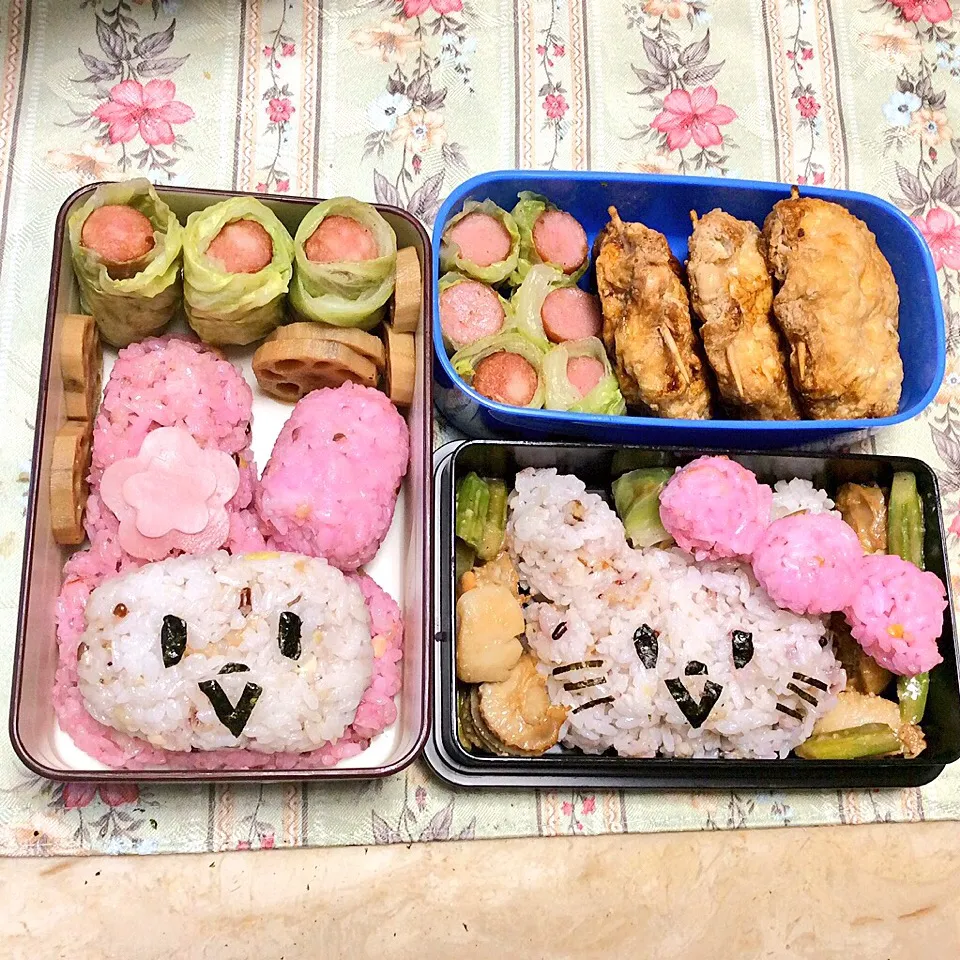 Snapdishの料理写真:マイメロ♡キティ愛妻弁当💗|☆さん