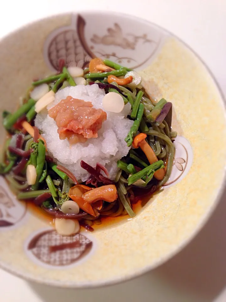 与論島土産のモリンガ麺の和風山菜|黒猫飲茶さん