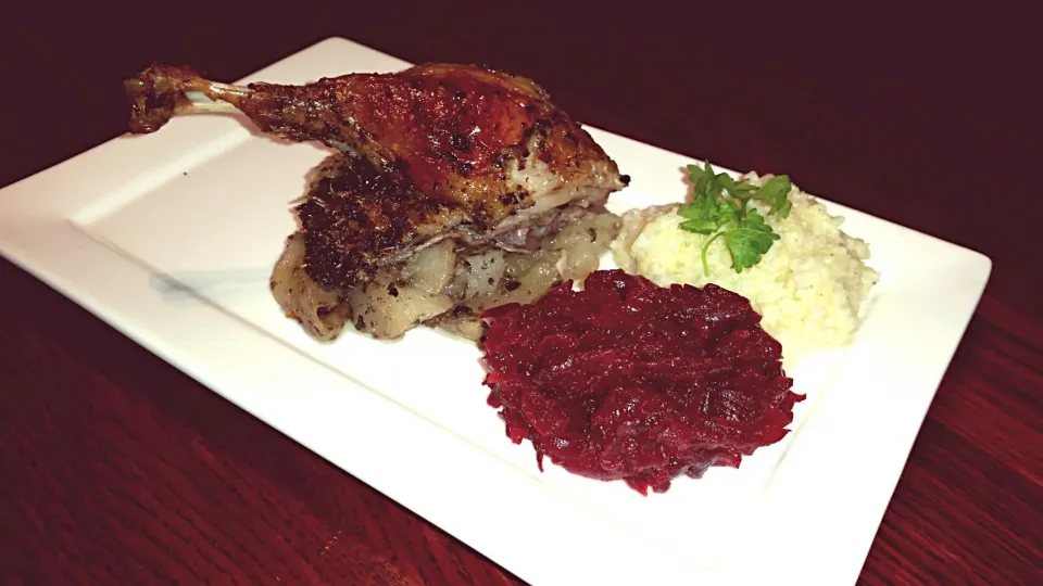 Duck on apples. Fried beetroot. Millet ...|Matthew NLさん