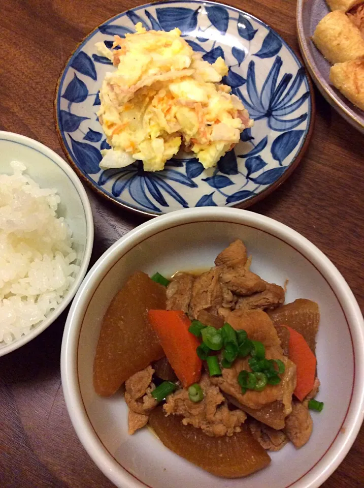 大根の味噌煮   ポテトサラダ|ちょこりんさん