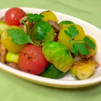 Mayさんの料理 芽キャベツとベーコンのバルサミコソテー♡