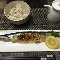 Snapdishの料理写真:太刀魚皿♡波佐見|かろっぴさん