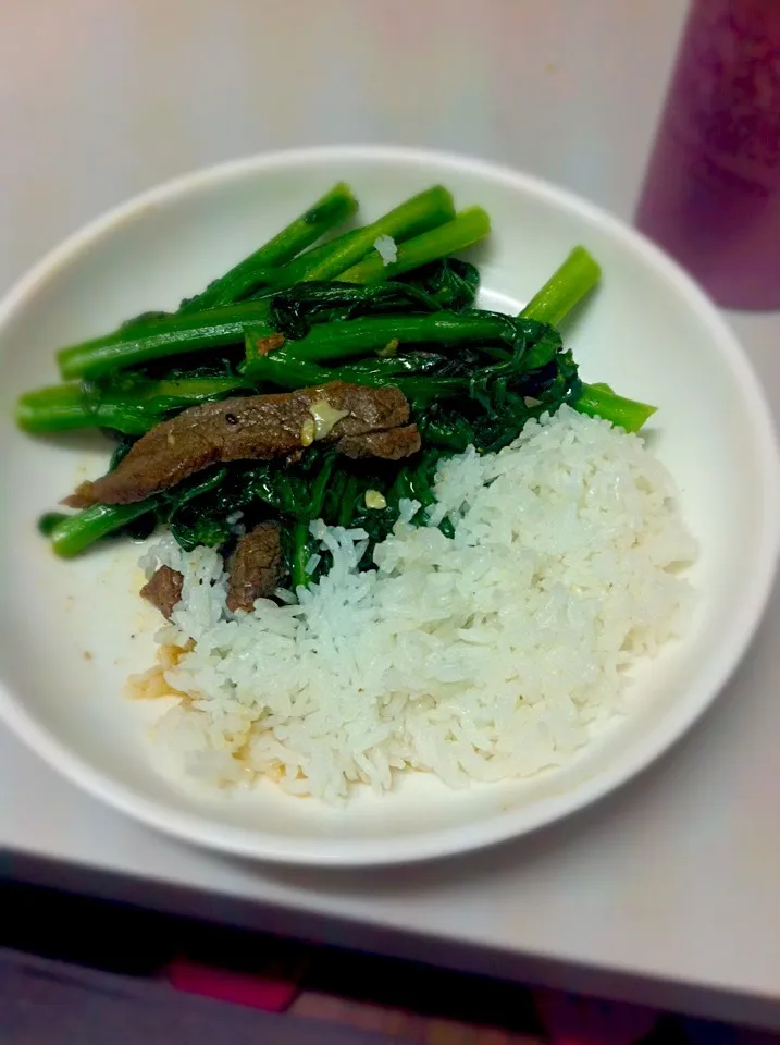 choi sum with beef|miffykitさん