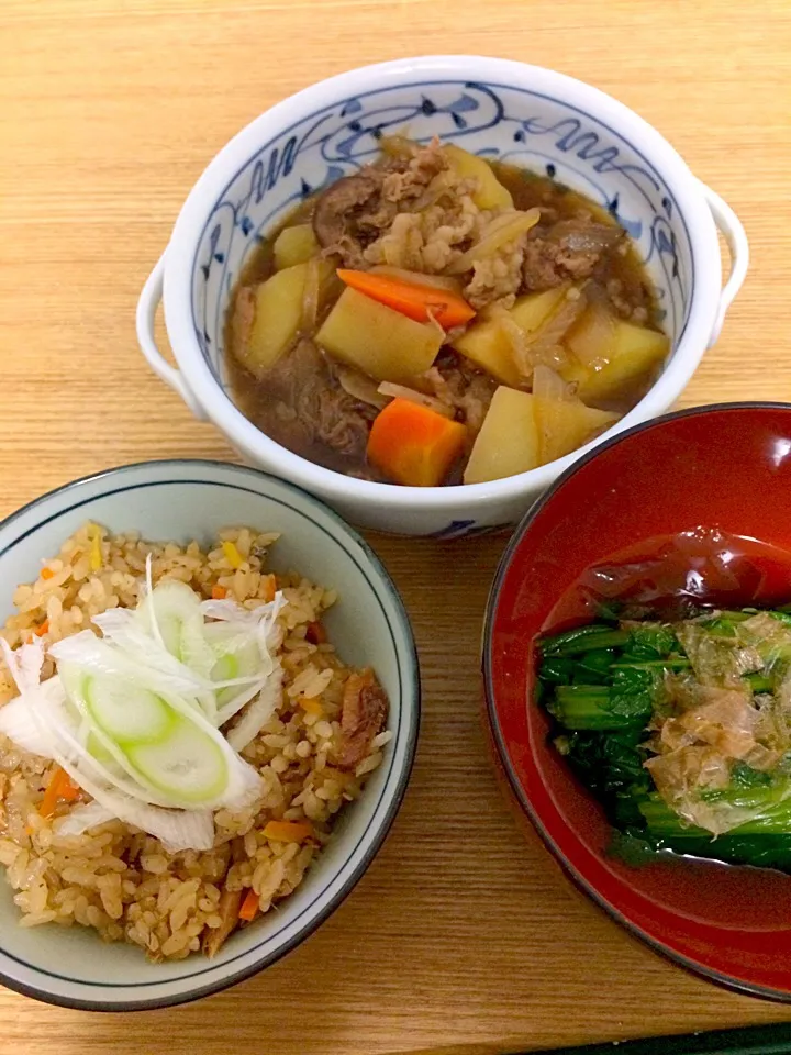 秋刀魚炊き込み御飯、肉じゃが、おひたし！|さらば広島の長きまつげ(東京なう)さん