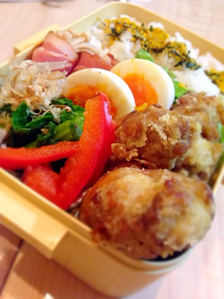 Snapdishの料理写真:＊カレー唐揚げ弁当＊|masumi♡さん