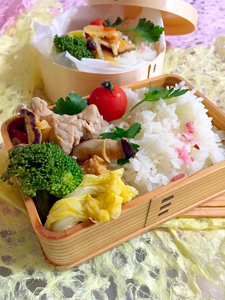 Snapdishの料理写真:豚ヒレ塊肉の中華煮込みと野菜いろいろお弁当。|Kumi_loveさん