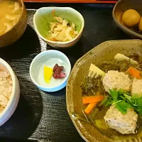 鶏団子の山菜あんかけ♪|muneaki.oさん