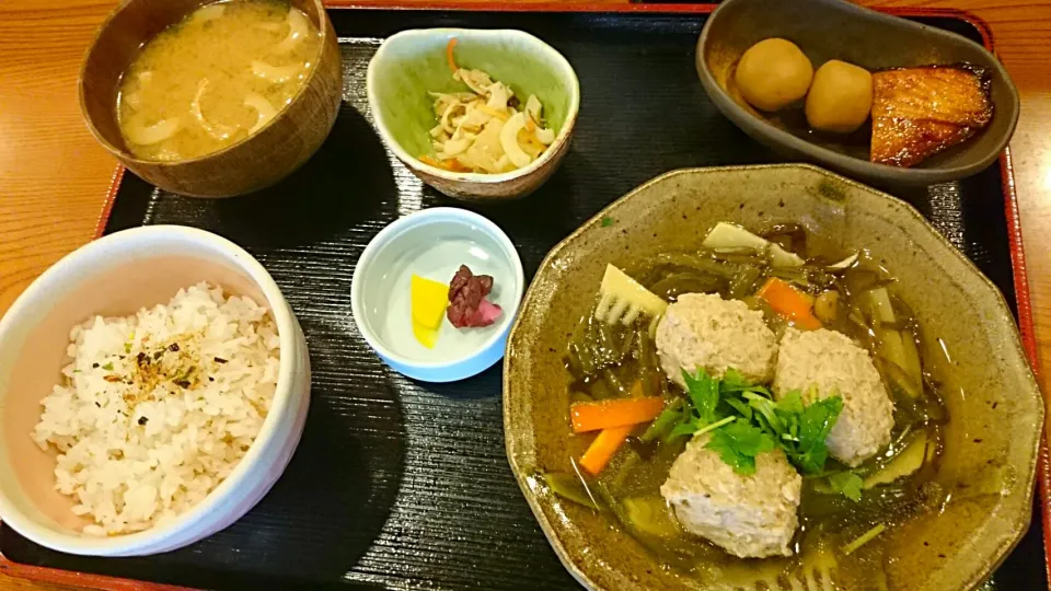 Snapdishの料理写真:鶏団子の山菜あんかけ♪|muneaki.oさん