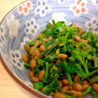 Snapdishの料理写真:菜の花の納豆あえ|masakotoyoさん