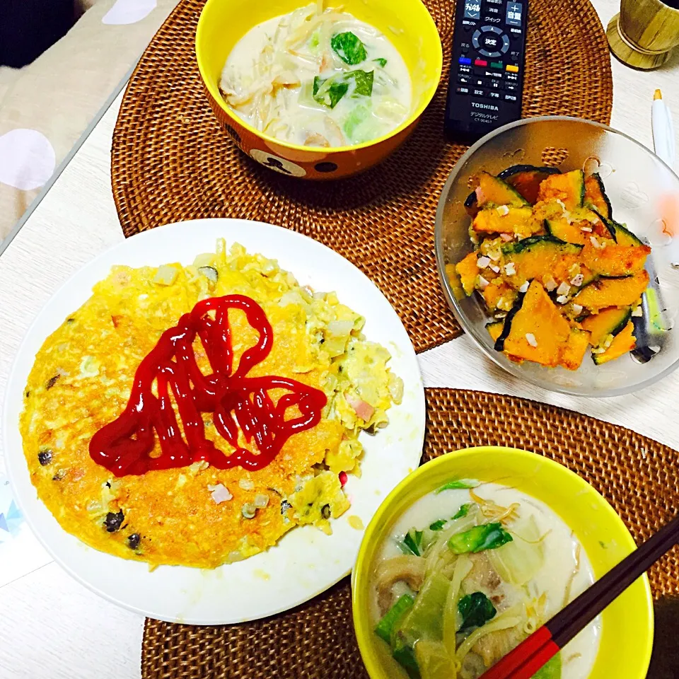 スパニッシュオムレツの晩御飯♡|もとこさん