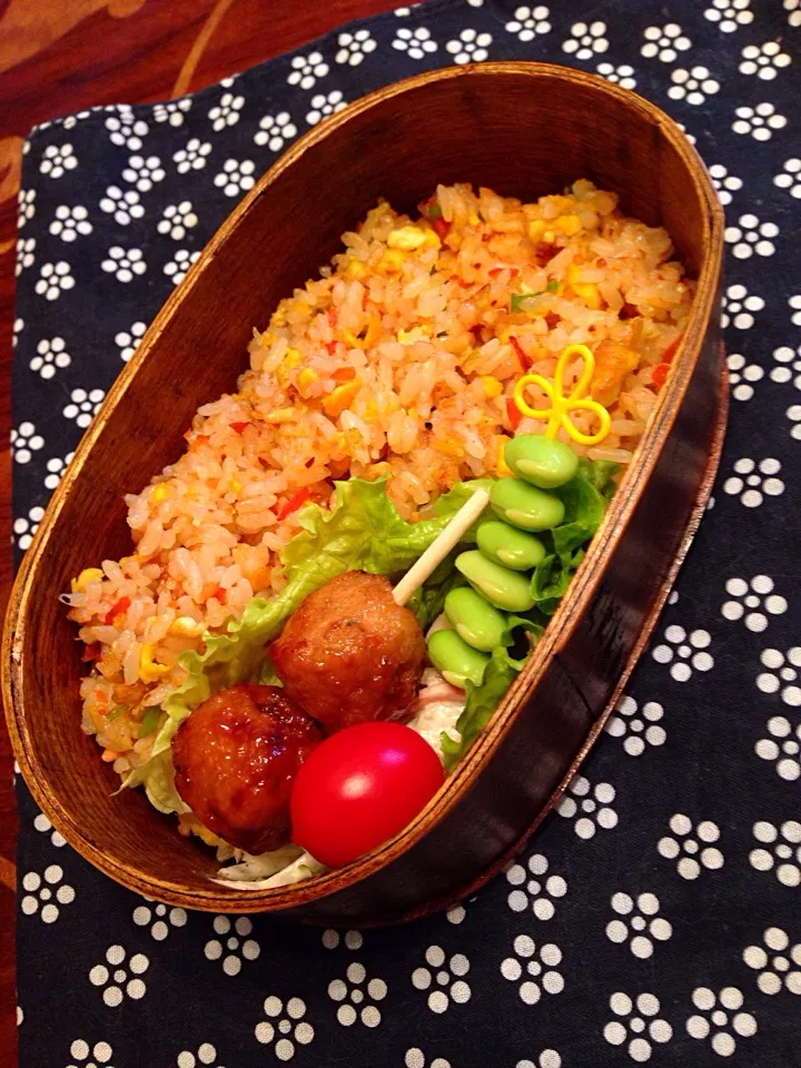 次女の炒飯弁当(๑´ڡ`๑)|ちゃたままさん