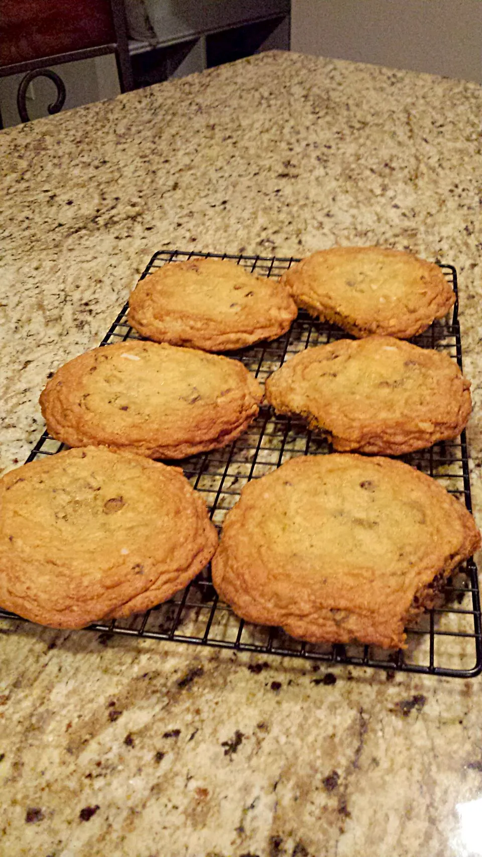 Snapdishの料理写真:My son's LaCrosse team lost tonight. So I made my Colossal Chocolate Chip Pecan cookies.  #cookies#sweettreats #bakingbread #baking #bakingtherapy #chocolatechi|lisaさん