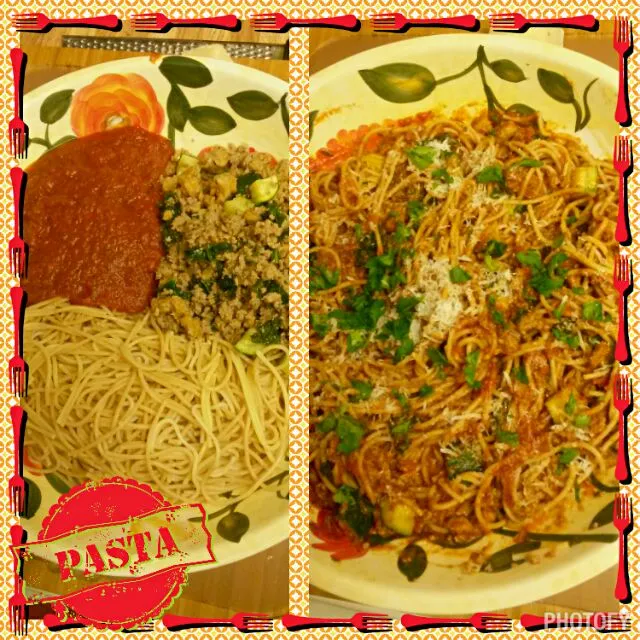 Snapdishの料理写真:#groundturkey#kale&zucchini#spaghetti 
#homemadepastasauce#eatclean #realfoods 
#organic#wholefoods#healthyfoods#homecooked|Mariafit4life🇺🇲🪶🦅さん