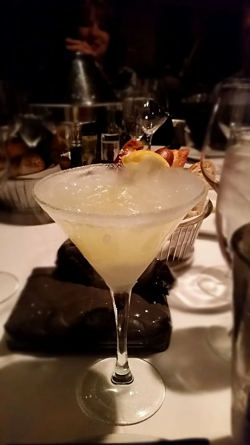 Snapdishの料理写真:Lemon drop drink at Mastro's Stake House in Scottsdale, AZ, USA!  All the dry ice on the bottom of the glass made lots of bubbles and fog...it looked like a sci|Jihollandさん