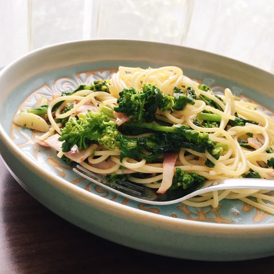 菜の花とベーコンのパスタ|麻紀子さん