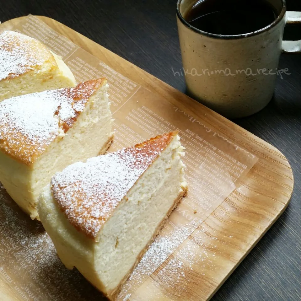 ホワイトチョコチーズケーキアレンジ❀バター.生クリーム無し。Ｗ食感のヘルシーお豆腐チーズケーキ♡|ひかりママさん