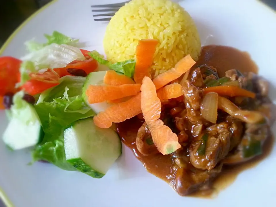 curried rice with boneless chicken  in oyster sauce|Alicia Kimaliさん