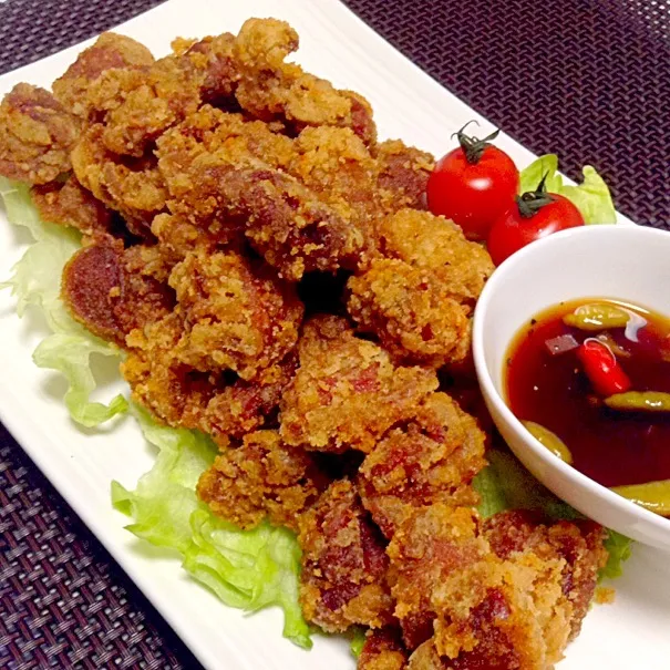 Snapdishの料理写真:砂肝の唐揚げ "Crispy Fried Gizzards"|foodloverさん