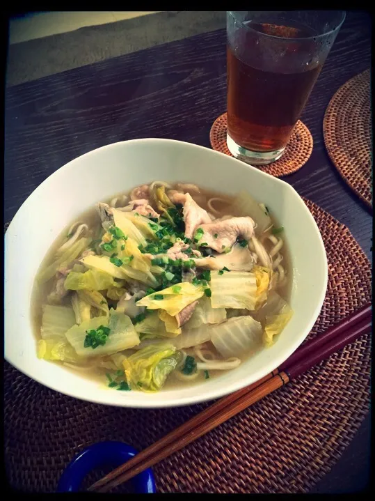 Snapdishの料理写真:豚バラと冬野菜のあんかけうどん|ゆかぴさん