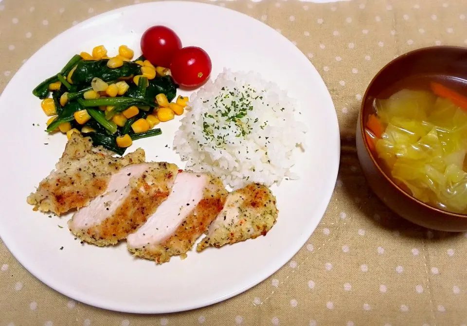 鶏胸肉の香草パン粉焼き|chocoさん