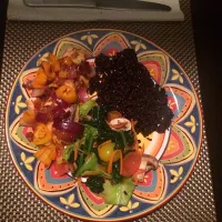 Forbidden rice, tilapia sambal, sautéed greens|hachy mendezさん