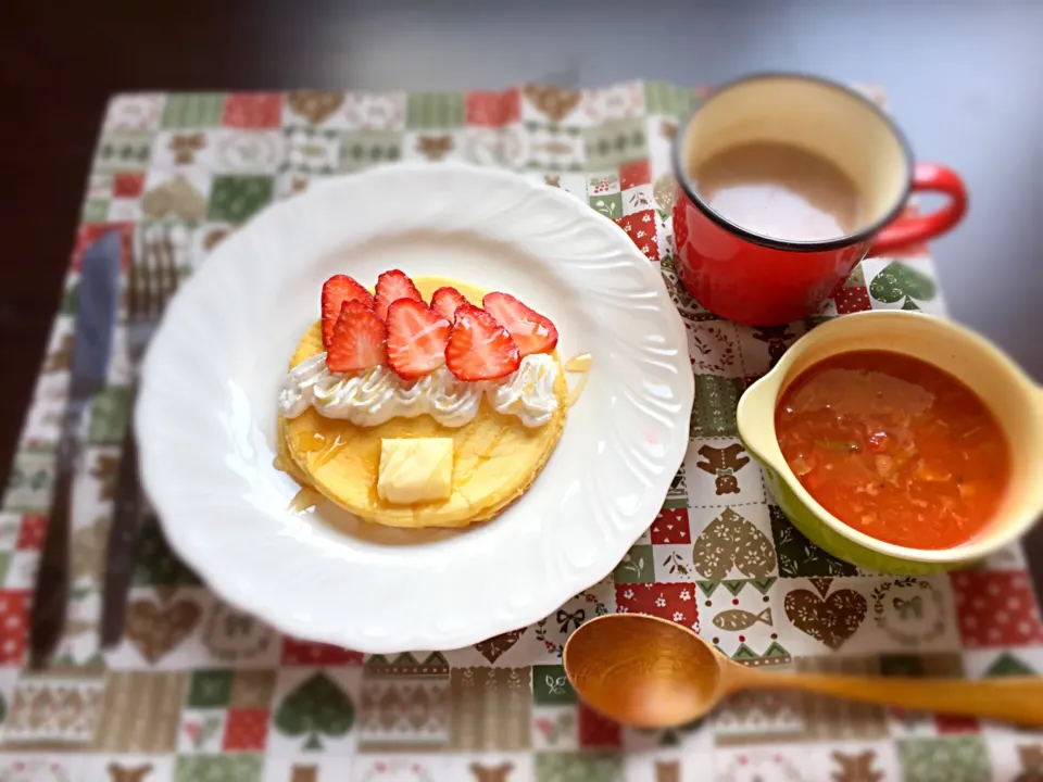 スフレパンケーキの朝食|えりさん