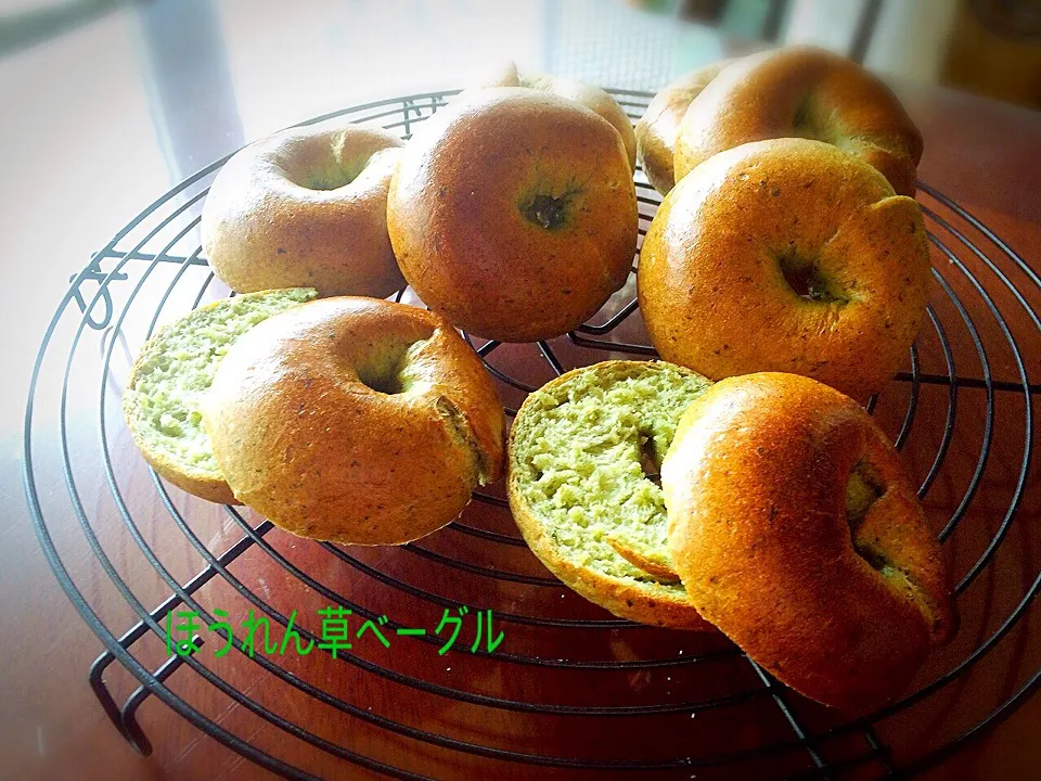 Healthy‼︎ ほうれん草ベーグル作りました♪|72roseさん