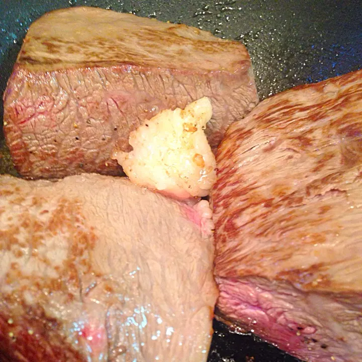 焼き目牛脂で〜(人•ᴗ•♡)|ふみさん