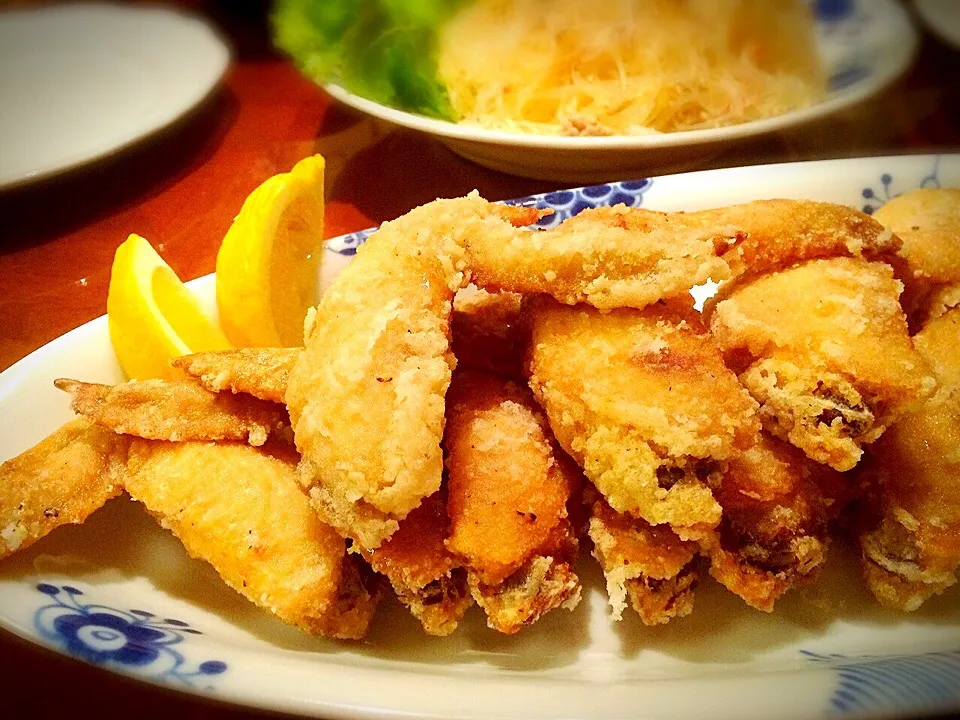 Snapdishの料理写真:Kungૅ˘੯ੁૂ‧̀͡u\กุ้งさんの料理 ไก่ทอดน้ำปลา とりナンプラー揚げ ナシゴレンとヤムウンセンと一緒に(^^)|72roseさん