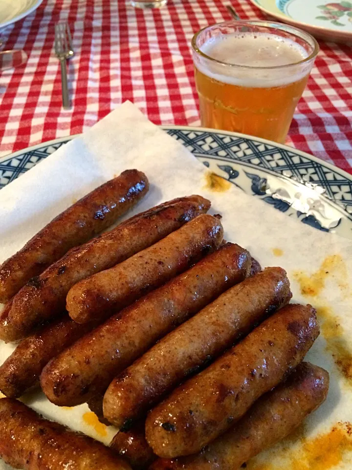 Sremske kobasice;)) Serbian fried hand  made spicy sausages;))|aястасияさん