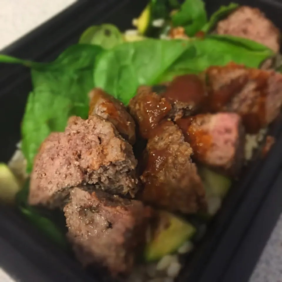 Meatball+zucchini+brownrice+spinach|Diana Hanさん