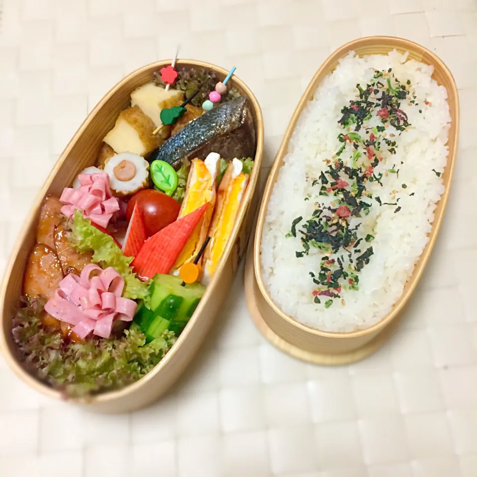 Snapdishの料理写真:ぶり照りハムエッグ弁当～♬|まぁちゃんさん