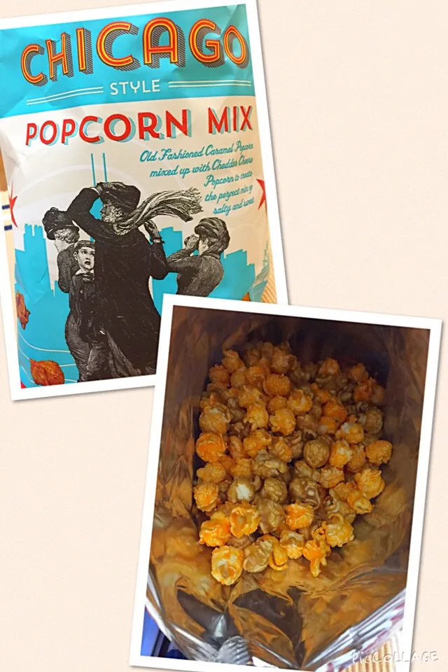 Caramel Popcorn mixed up w/ Cheddar Cheese Popcorn ❤️|norishioさん