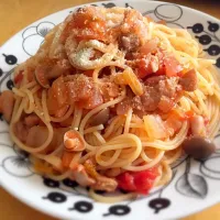 チキンのトマトパスタ|りえころさん