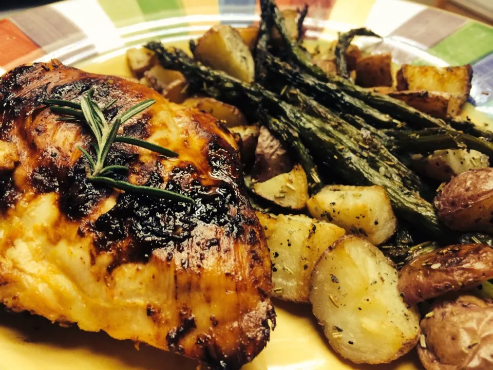 Chicken a la'orange with red potatoes and asparagus|idgara000さん