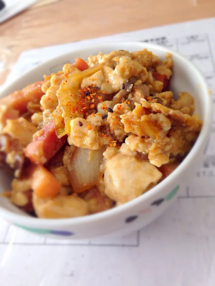 Snapdishの料理写真:お豆腐親子丼（他人丼？笑）|ちももさん