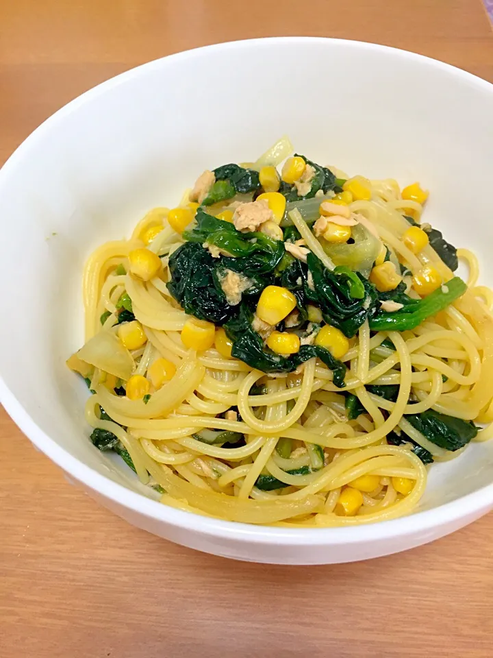 ほうれん草とシーチキンの和風パスタ|まゆめろさん