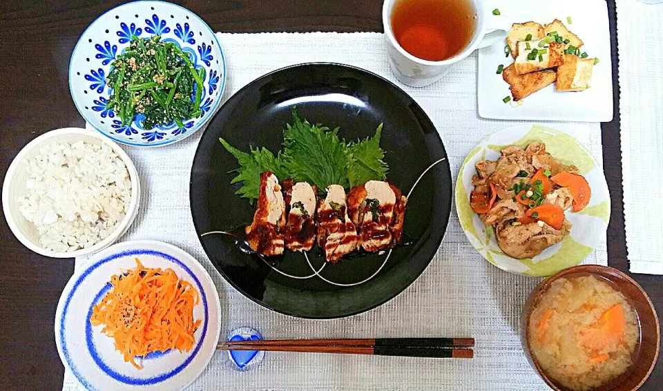 鶏胸の紫蘇チーズカツと和副菜ｽﾞ(*´∀`)♪|pikyuさん